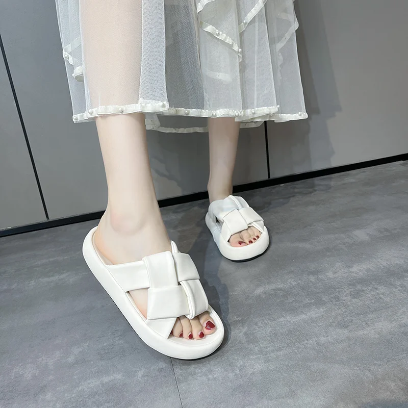 2023 Shoes Woman Summer Sandals Ladies Open Toe Casual Shoes Women Soft Platform Flat Sandals Female Low Heels Beach Slippers