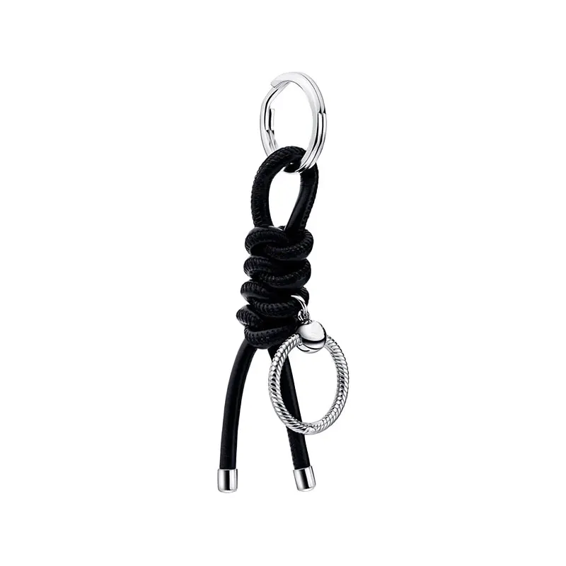 

Кожаный тканевый брелок для ключей для женщин, змеевидная цепочка, застежка в форме сердца, серебро 925 пробы, ювелирные изделия, браслеты своими руками