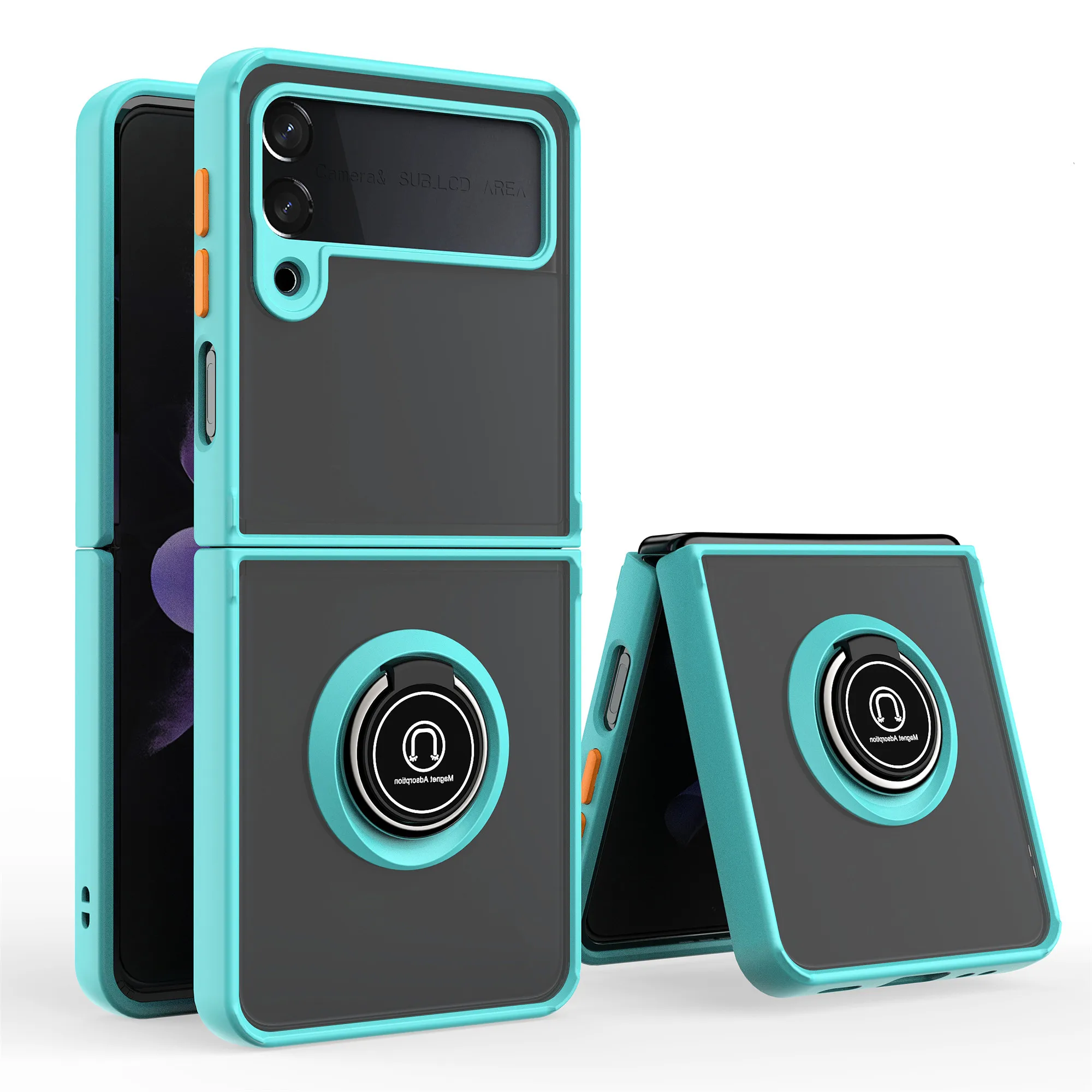 

Anti-Drop Magnetic Ring Phone Case for Samsung Galaxy Z Flip3 Flip 3 5G Non-Slip Folding Cover Fundas