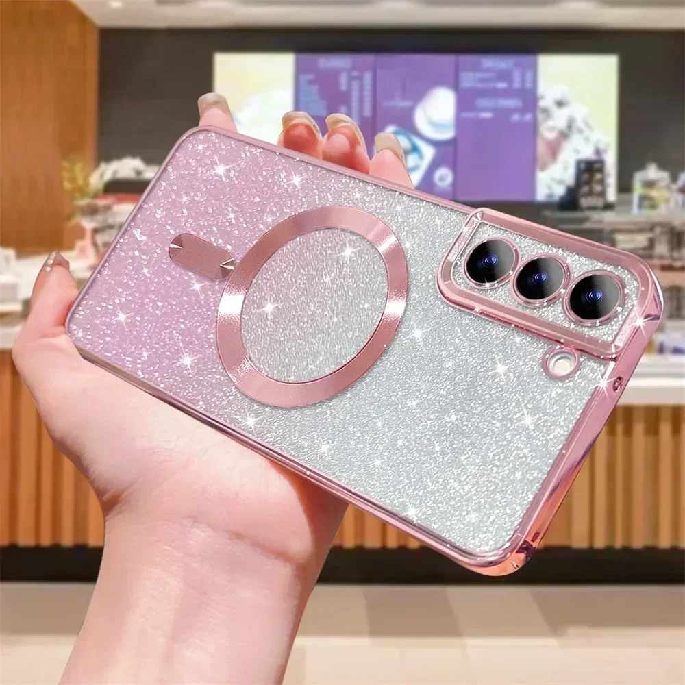 Gradient Glitter Magnetic Bling Soft Clear TPU Phone Case