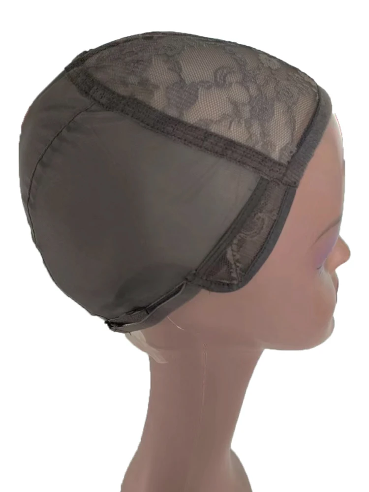 Brown Mechanism Wig Cap For Making Wigs With Adjustable Strap On The Back Weaving Cap Machine Made And Good Quality Material 4
