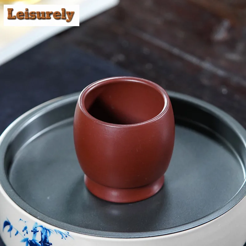 110ml Yixing Purple Clay Bamboo Teacup Traditional Tea Bowl Set Of Cups Tea-tasting Fragrance Cup Jianzhan Master Cups Teaware