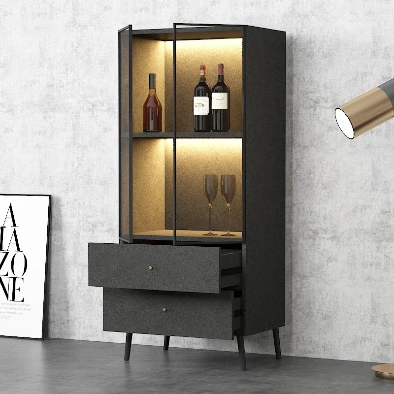 

Household Modern Minimalist Wall-Mounted Small Side Cabinet Restaurant Glass Locker