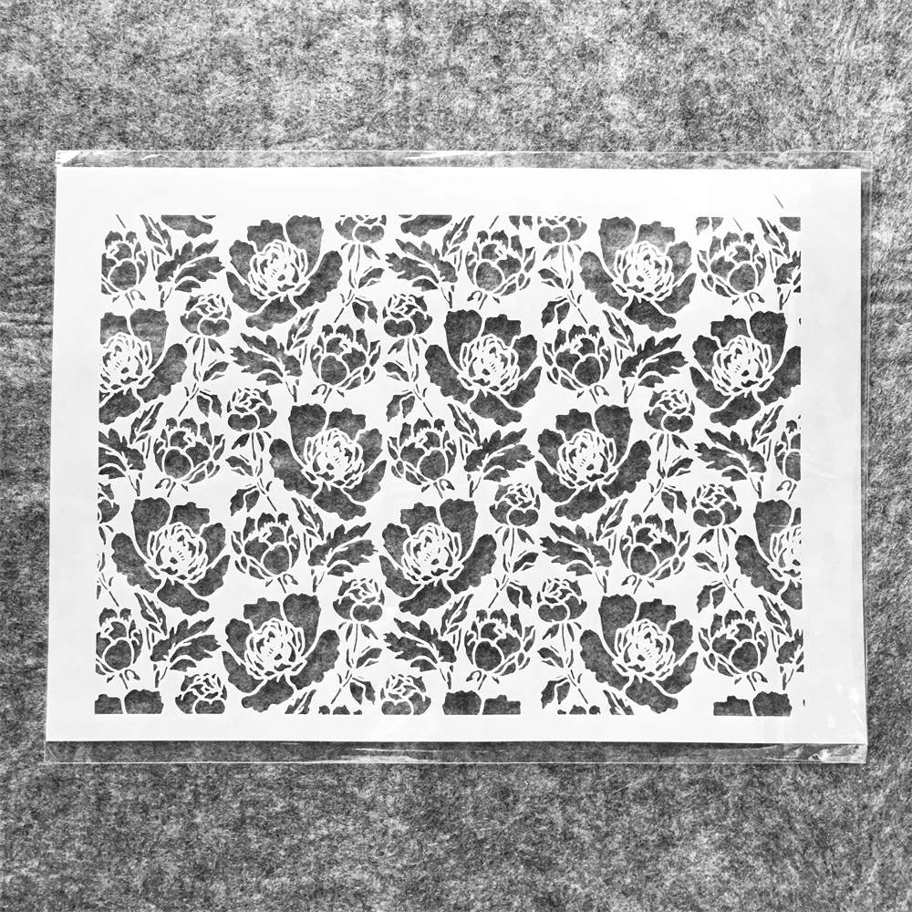 

A4 29cm Big Flowers Texture DIY Layering Stencils Wall Painting Scrapbook Coloring Embossing Album Decorative Template