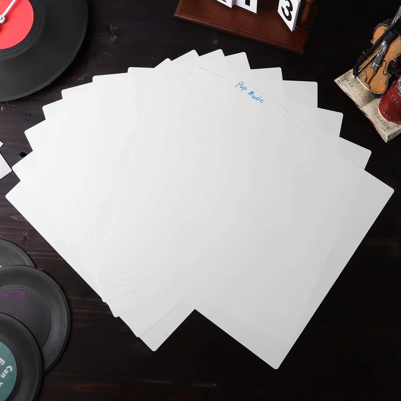 10 Pcs Record Separator Dividers Envelope Book Index Cards Vinyl Records Album Storage Pp Shelf Organizer Tabs Organization record storage organizer