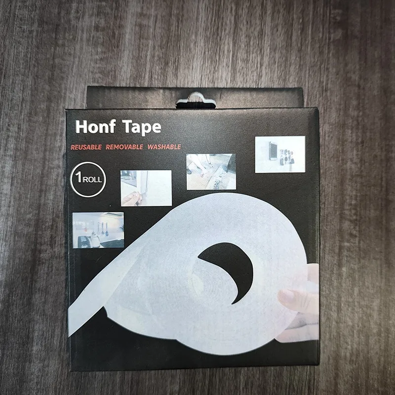 Enhanced Adhesive Washable Nano Tape - Transparent Double-sided Acrylic Strip