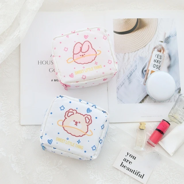 Mini Portable Women Girls Sanitary Pad Pouch Cable Organiser Bag Tampon Case  Cute Makeup Bag Coin Purse Napkin Storage Bag - AliExpress