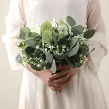 Simulate Eucalyptus  Leaf Artificial Greenery Holiday Greens DIY Christmas Decor