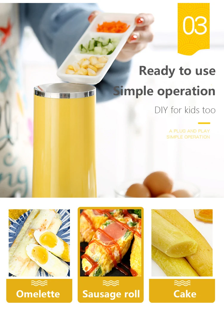 Description Picture 6 of item110V220V Automatic Egg Roll Maker Sausage Burrito Omelette Breakfast machine Thermostat Egg Boiler Cake Roll Dust cover Washable