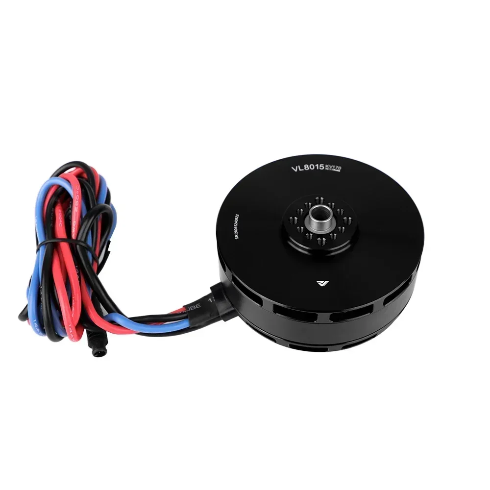 Moteur T-MOTOR VL8015 KV170 VTOL sans balais pour drone agricole 12S, comparé à une règle pour illustrer sa taille