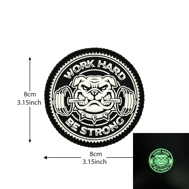NO PAIN NO GAIN GYM Fitness Gestickter, leuchtender PVC-Patch, Outdoor-Moral-Armband, Hakenschlaufe, Rucksack, taktische Abzeichen-Applikation – Detail 22