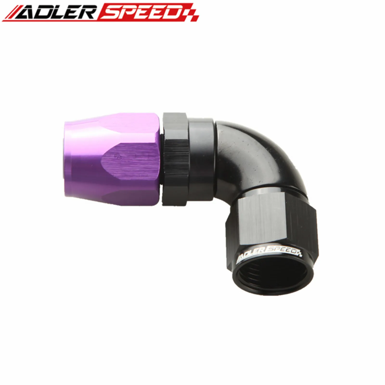 ADLERSPEED 90도 AN4 AN6 AN8 AN10 AN12 회전식 호스 엔드 피팅 어댑터 알루미늄 레드-블루/블랙/블랙-퍼플