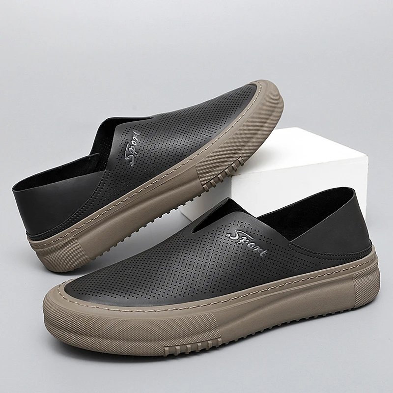 

Summer Comfort Driving Shoes for Men Low Top Breathable Leather Shoes Man Chaussures Homme Leisure Loafers Men Outdoor