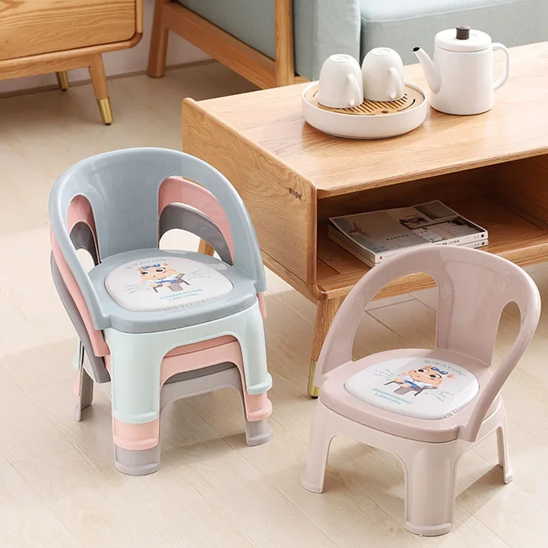 Chair School Furniture Small Child Plastic Chairs Kindergarten Baby Study Safety Seats Designer Chaise Enfant Car Armchair LT