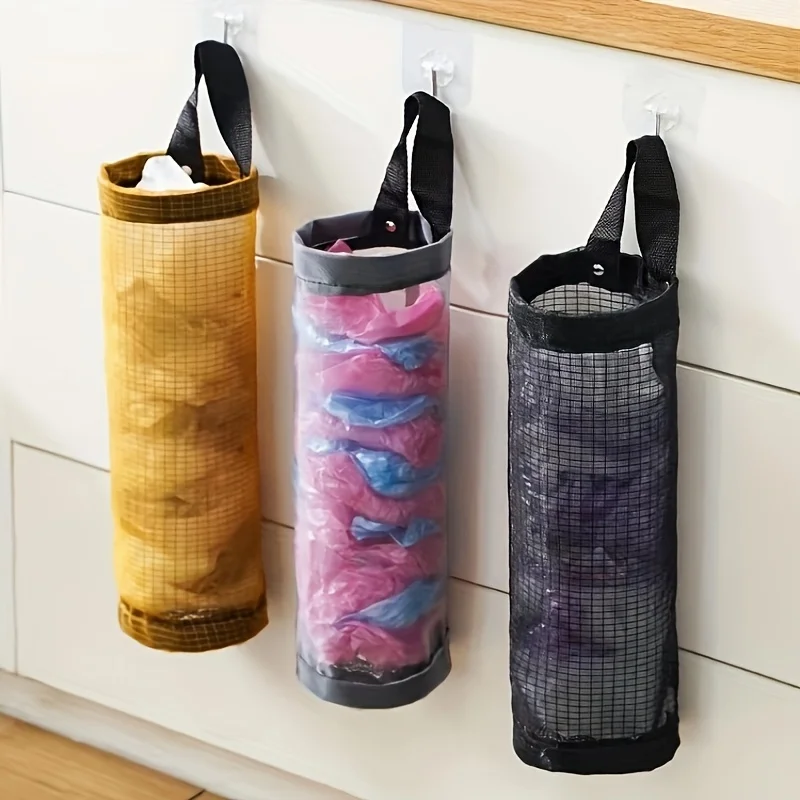 Garbage Bag Storage Kitchen Garbage Organizer Plastic Bag Holder Organizing Hanging Collection Storage