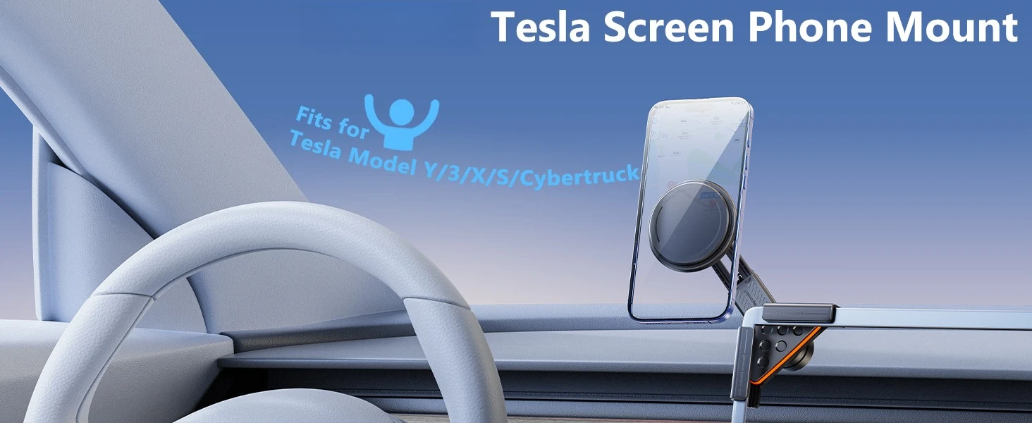 Eary Car Phone Mount 360°Adjustable for Tesla Model Y Accessories Phone Holder for Tesla Model 3/Y Screen for iPhone 17 16 15 14
