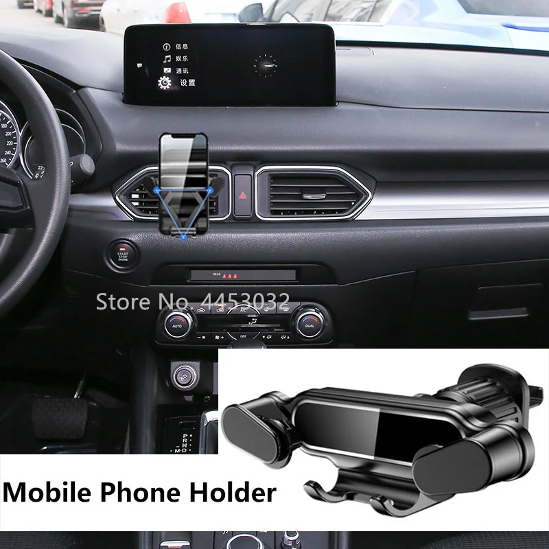 중력 자동차 전화 홀더 마즈다 6 3 CX4 CX5 CX-5 CX8 CX30 에어 벤트 클립 마운트 모바일 휴대 전화 스탠드 GPS 지원 액세서리