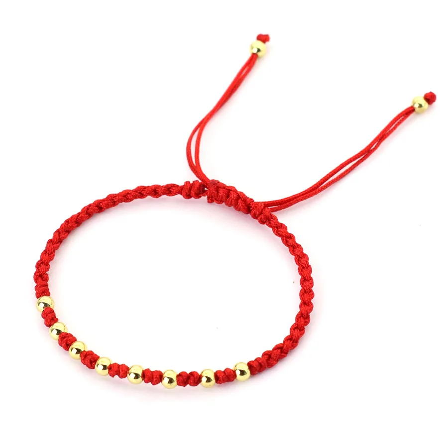 Red Macrame Lucky Thread Bracelet for Women Adjustable