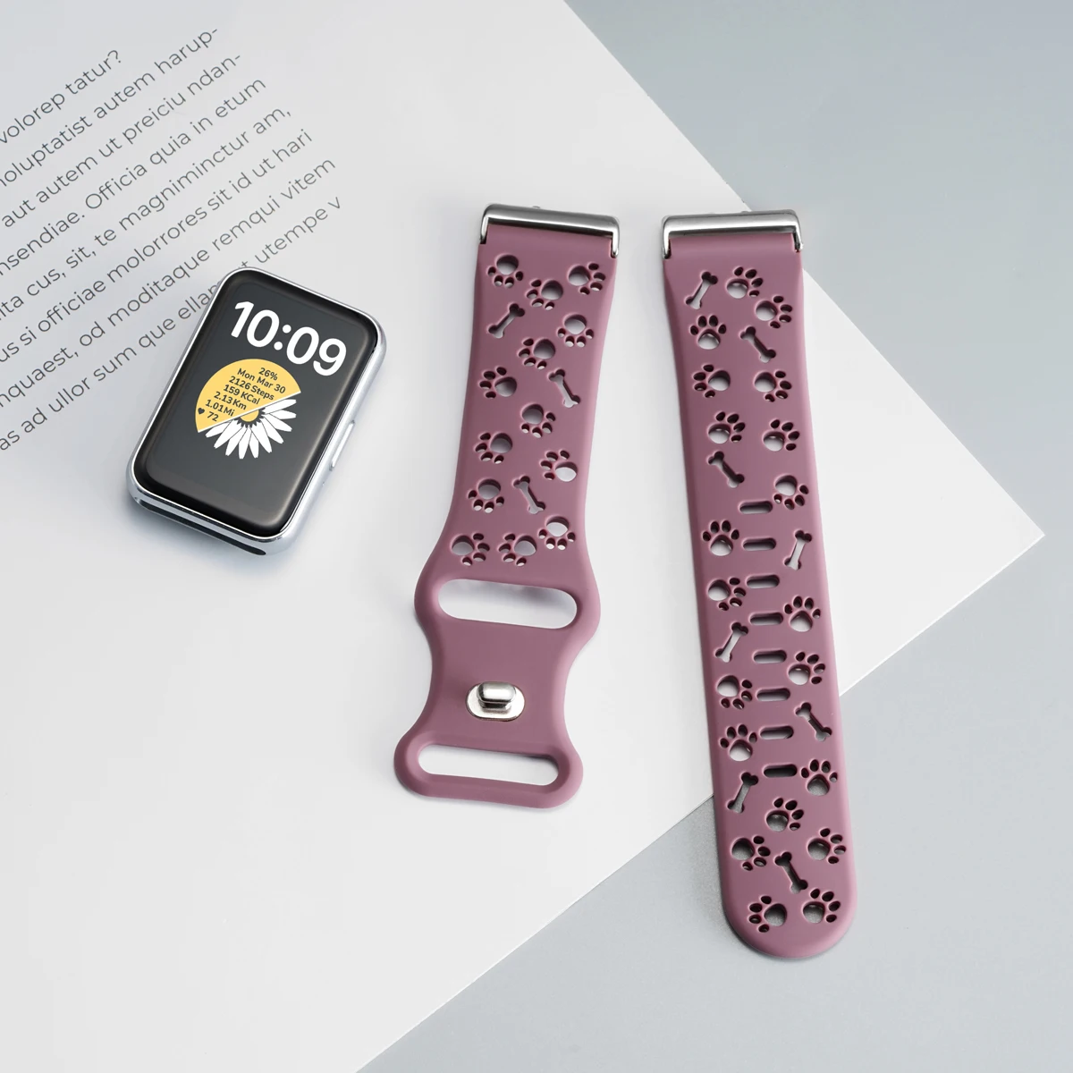 Silicone Dog Paw Adjustable Strap - Women's Smartwatch Replacement Wristband