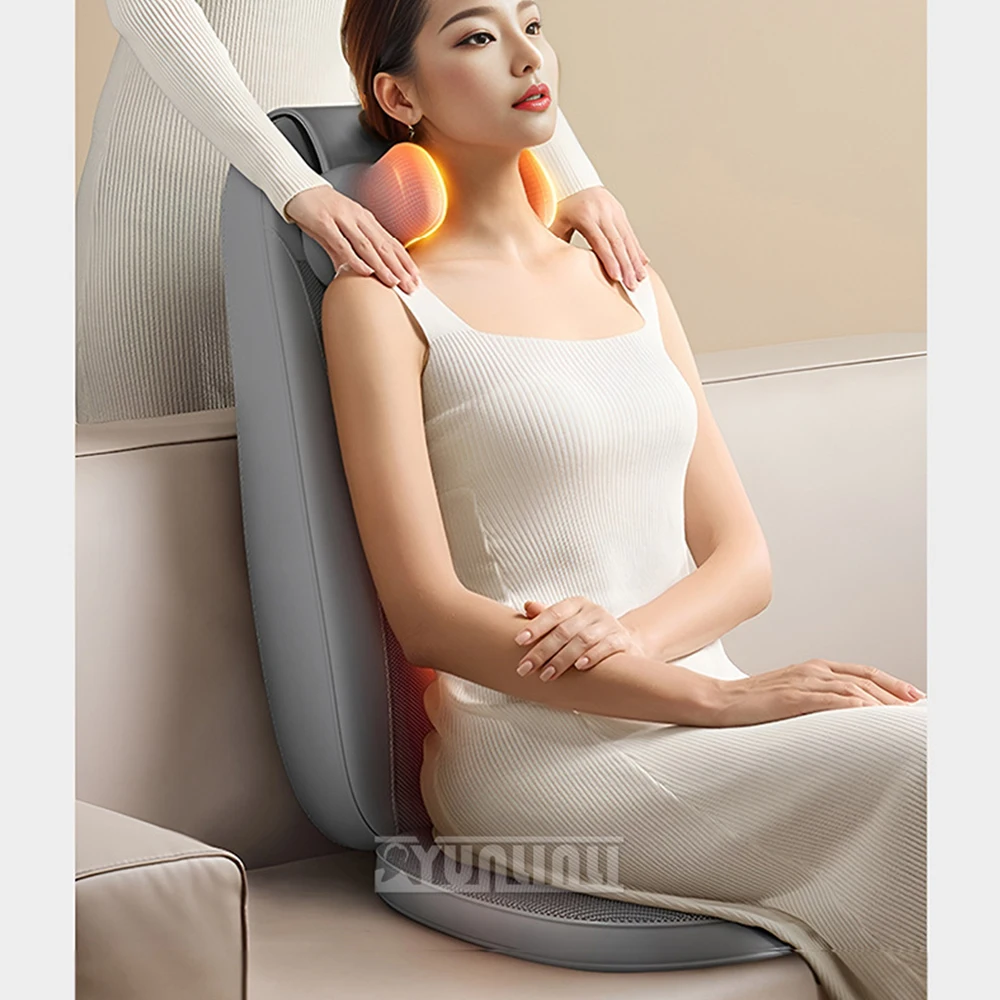 Electric Full Body Massage Cushion Seat Chair Heating Shiatsu Deep Kneading Vibration Back Massager Trapezius Muscle Relaxation 6