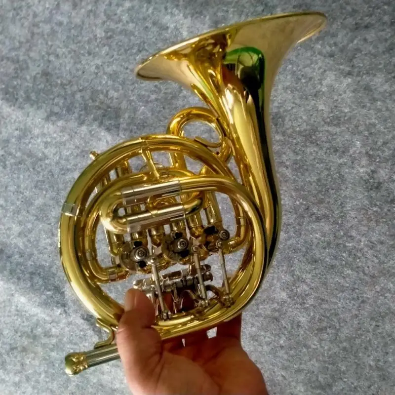 Bb Key Mini French Horn Beginner Adult Children Practice Stage Performance Professional Small French Horn Musical Instrument