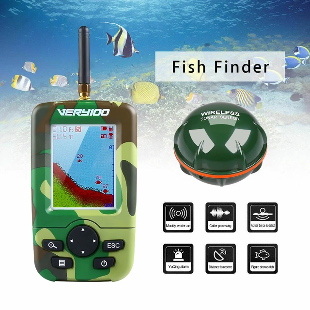 Détecteur de poisson sans fil portable Macar LCD, sondeur explorez