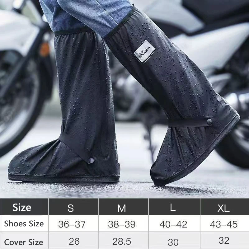 Shoe Covers High Tube Outdoor Waterproof Rain Anti-Slip Cycling Shoe Covers Motorcycle Pocket Service Hiking Shoes Fishing Wading Play Water shoe covers