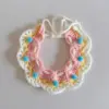 Pet Floral Edge Knitted Bib Collar Cute Adjustable Kitten Dog Cat Decoration Handmade Scarf Necklace Pet Supplies Pet Accessorie 6