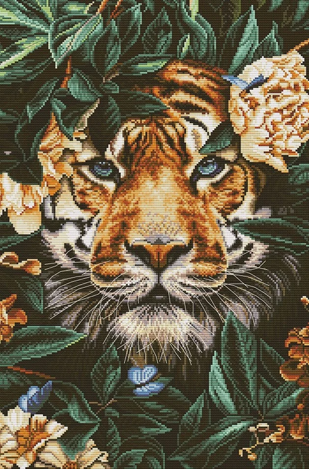 

Набор для вышивки «Тайна пиона», Набор для вышивки крестиком в джунглях, Тигре 43-59, 16CT, 14CT, 18CT, «сделай сам», китайские наборы для вышивки крестиком