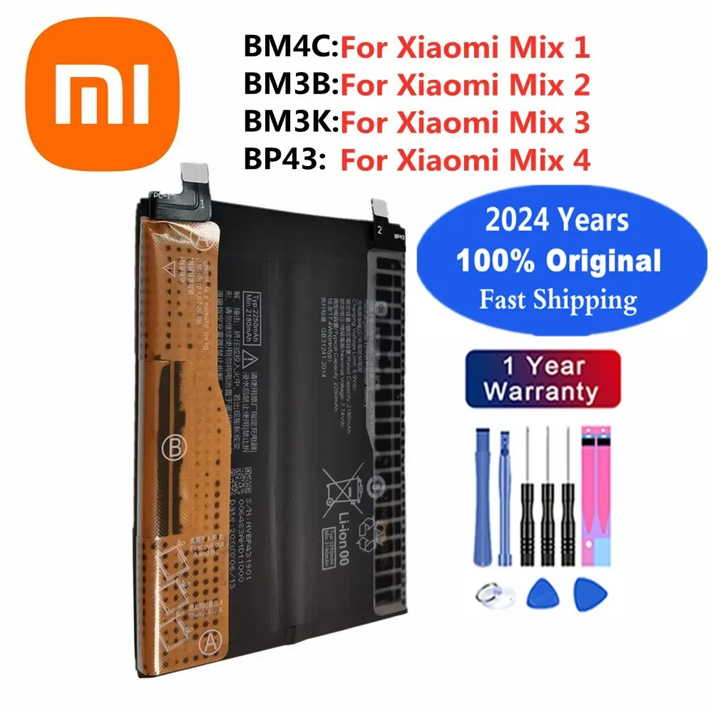 

2024 Years Orginal Phone Battery BP43 BM3K BM3B BM4C For Xiaomi Mi Mix 3 4 2 2S Mix4 Mix3 Mix2 Mix2S Battery Bateria Batteries