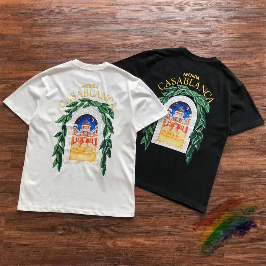 

Футболка Мужская/женская с принтом звездного замка, свободная тенниска с коротким рукавом, повседневная майка Касабланка