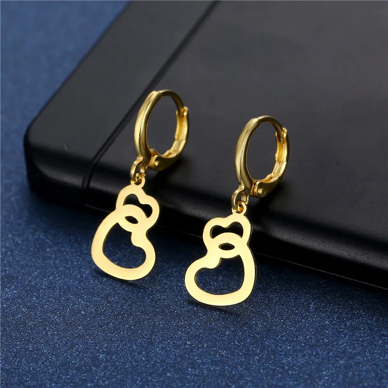 20/30/50 Paare/los Mode Hohe Qualität Edelstahl Hoop Ohrring Liebe Schmuck Für Frauen Mond Herz Schmetterling mix Stil – Detail 27
