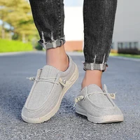 Men's Canvas Shoes, Summer Breathable Slip-On Loafers, Men's Casual Sports Shoes for Wide Feet, Large Size Men's Shoes 4647