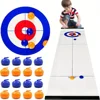 16PCS/set Foldable Mini Curling Table Curling Ball Tabletop Curling Game For Kid Adult Family School Travel Tabletop Culing Game 1