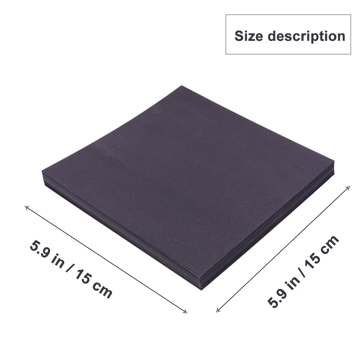 100Pcs Black Origami Paper Folding Sheets for DIY Handcraft Paper Crane Art Party Decorations Hand Craft Sheets - 5