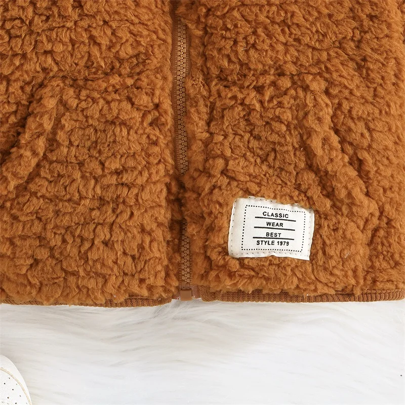 Winter Warm Baby Boy Girls Fleece Jacket Long Sleeve Stand Collar Zipped Coats Outwear with Pockets For Toddler Infant Clothes