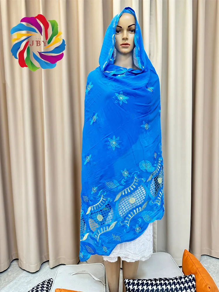 New Style African Muslim Headite Cotton Embroidered Scarf free shipping Dubai Headscarf Shawl Islamic Ramadan Hijab Prayer Scraf