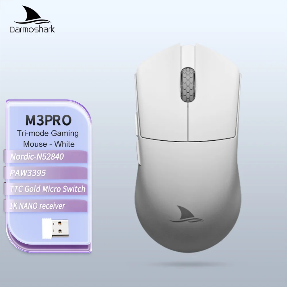 Darmoshrk KIRAN M3 PROMAX ゲーミングマウス 本体 Darmoshark M3Pro ゲーミングマウス 2.4G BT ワイヤレス トライモード