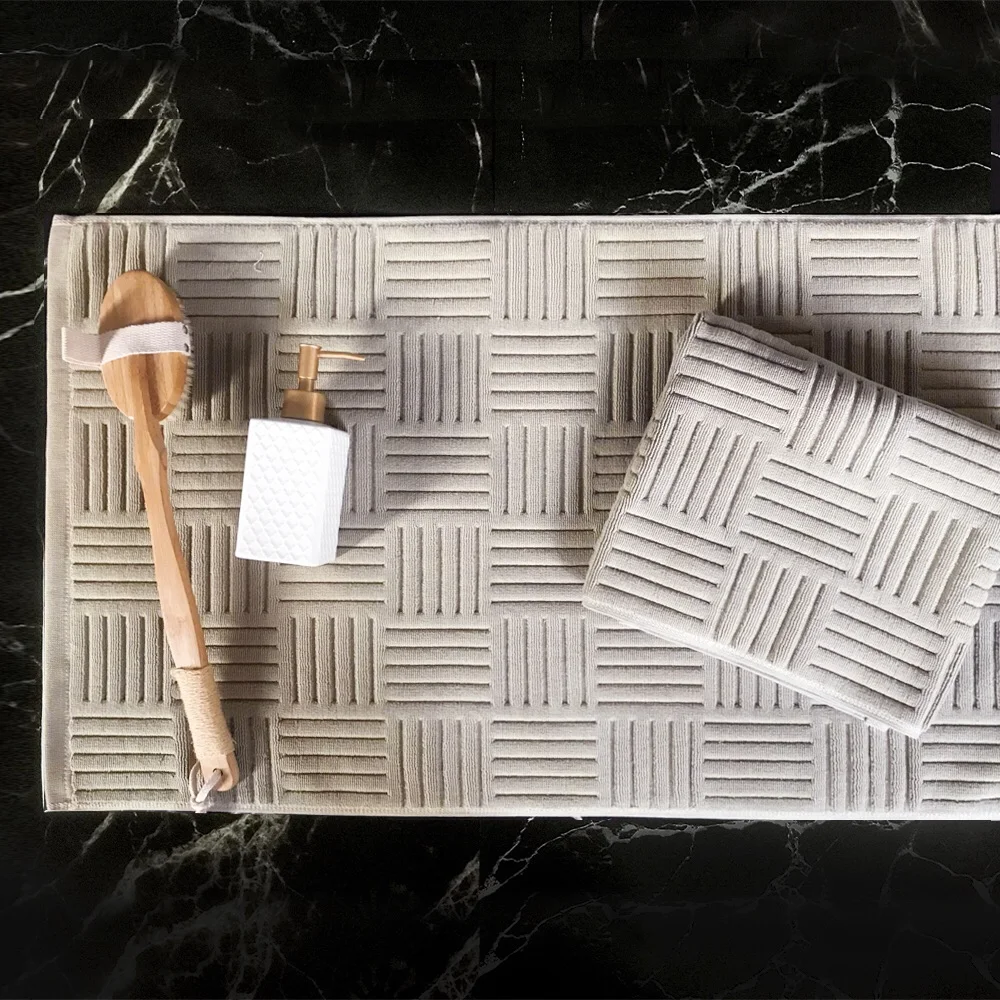 Saugfähige Boden matte für Bad und Toilette, einfarbiges Boden handtuch, Ant-Slip-Spa, Schönheits bade matte für Haus und Hotel, 80x50cm – Detail 15