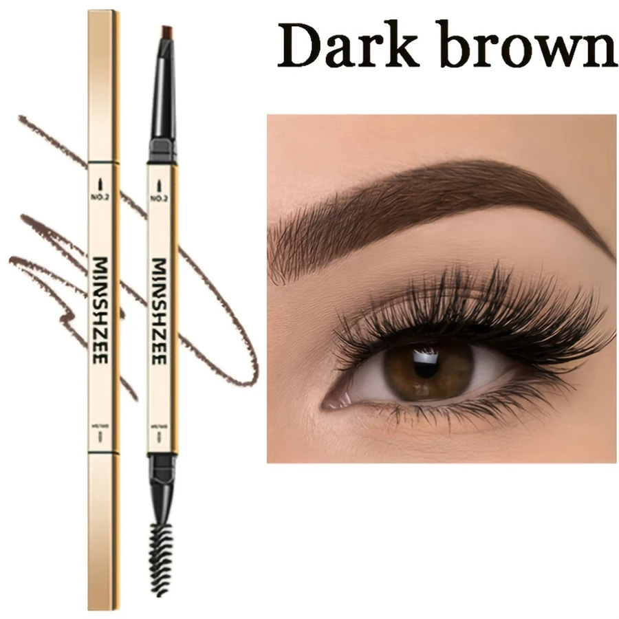 Waterproof Matte Double-Ended Eyebrow Pen with Brush – Long-Lasting Brown Tint