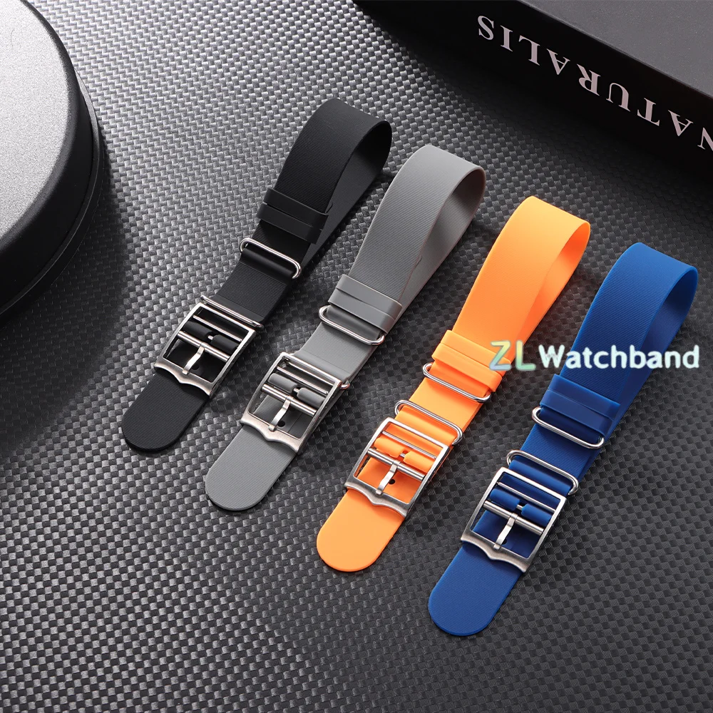Universal Soft Rubber Waterproof Watch Strap - One Piece Silicone Replacement Bracelet