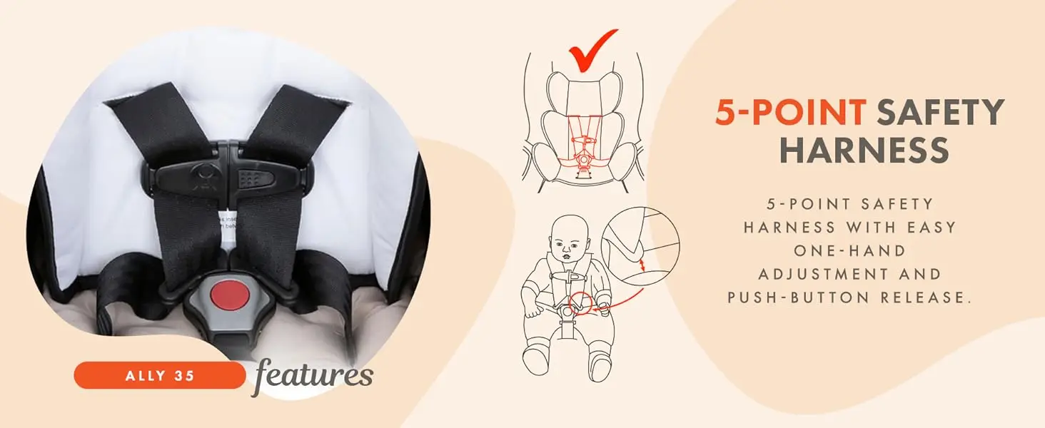 Baby Trend Ally Newborn Baby Infant Car Seat Travel System with Cover, Khaki - Feature 3 desktop