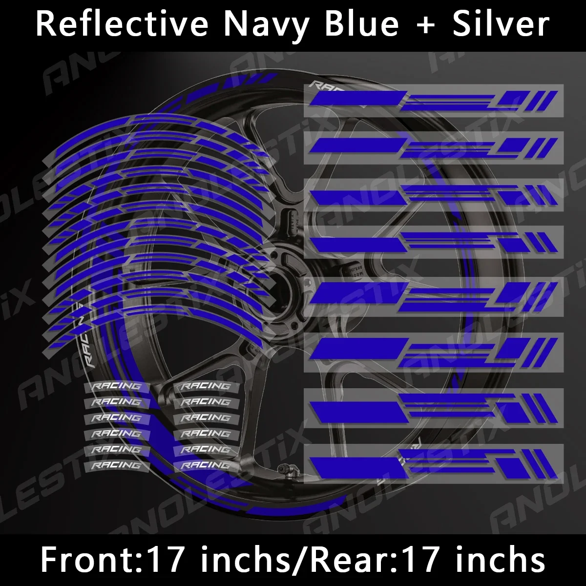 Navy Blue Silver