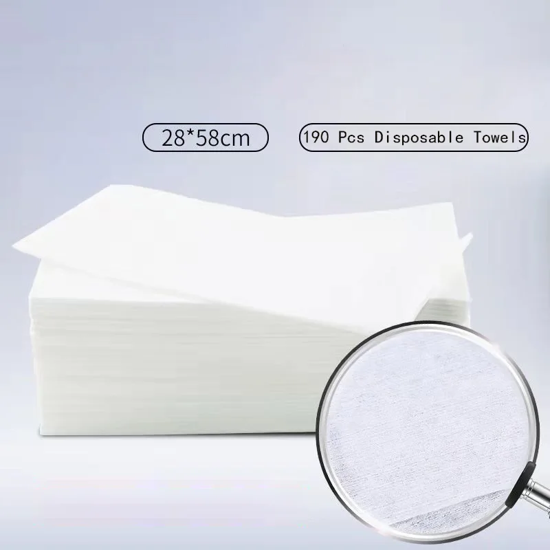 

190 Pcs Disposable Towels Non Woven Fabric Towel Water Absorbent Outdoor Travel Hand Towel Beauty Home SPA Shop Disposable Towel