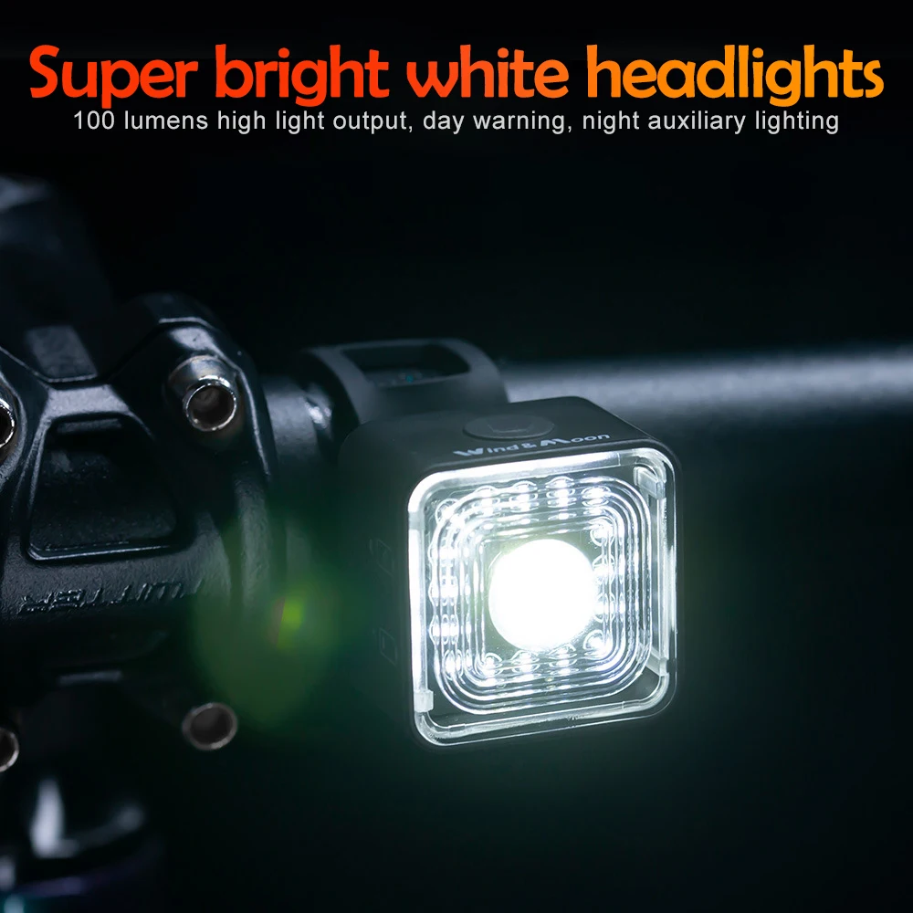 120LM Bicycle Light Smart Brake Sensing Front Rear Light IP66 Waterproof USB Road Bike Safety Taillight Night Cycling Lamp