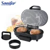 Electric Hamburger Machine 750W Cake Donut Walnut Cooking Kitchen Appliances Breakfast Waffle Machine Non-stick Iron Pan Sonifer 1