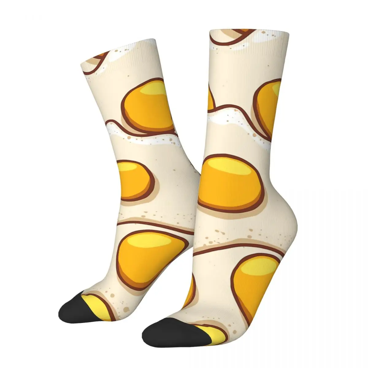 

Happy Funny Men's Socks Fried Eggs Background Seamless Retro Harajuku Hip Hop Novelty Casual Crew Crazy Sock Gift Printed