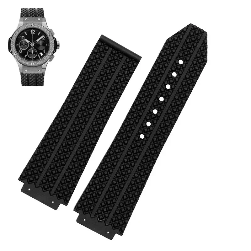 Silicone Waterproof Men's Watch Strap - Durable Rubber Bracelet Wristband