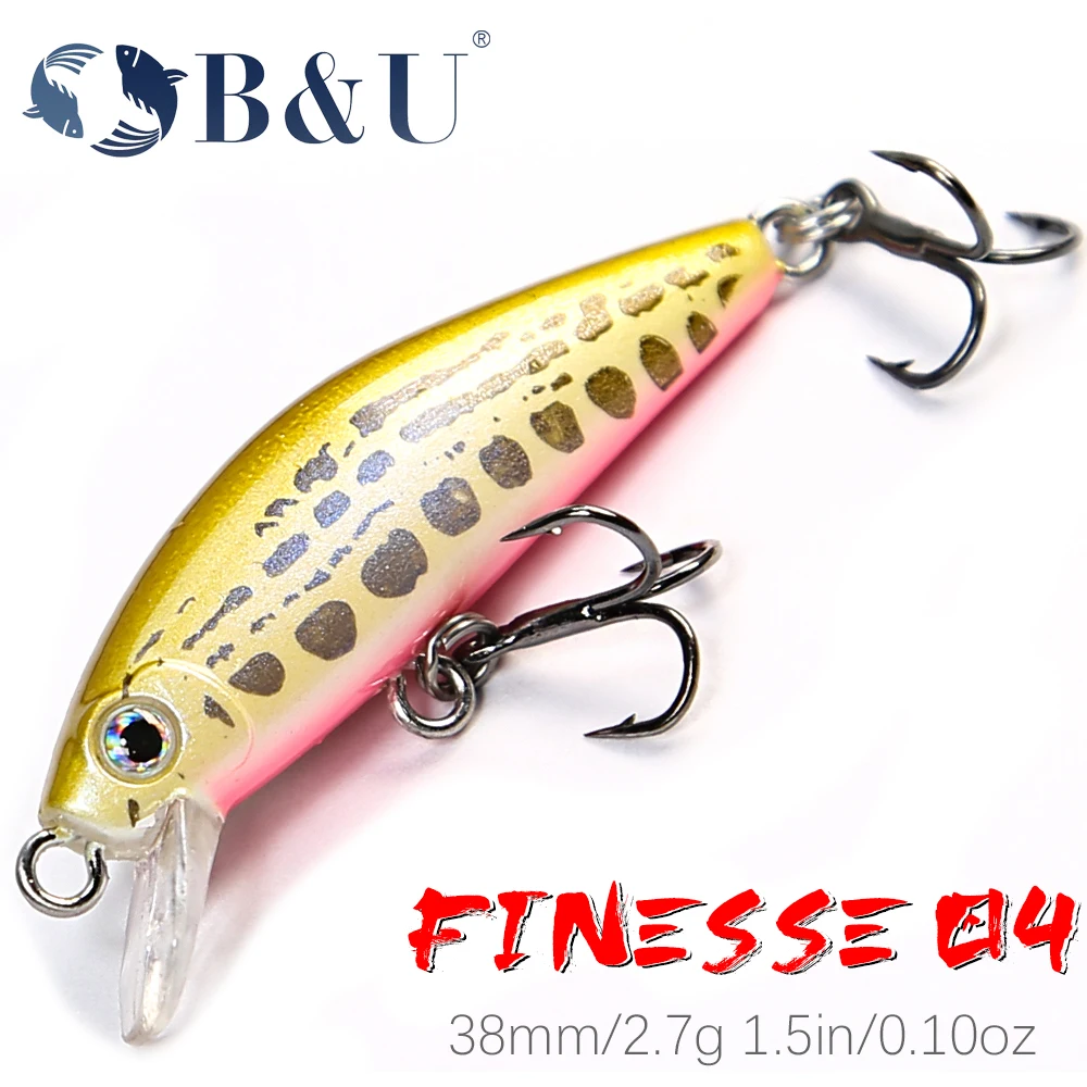 B&U 38S 2.7g Peche Leurre PHOXY MINNOW HW Sinking Minnow With Assisthook  Stream Fishing Lures For Perch Pike Trout - AliExpress