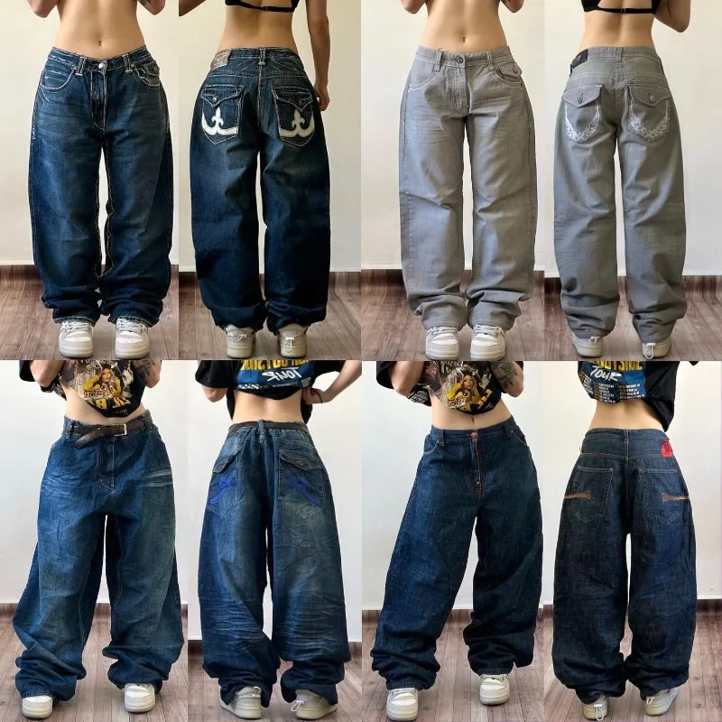 

Streetwear Fashion New Heavy Industry Multi-pocket Baggy Jeans Men And Women Y2K Harajuku Casual Gothic High Waist Wide Trousers